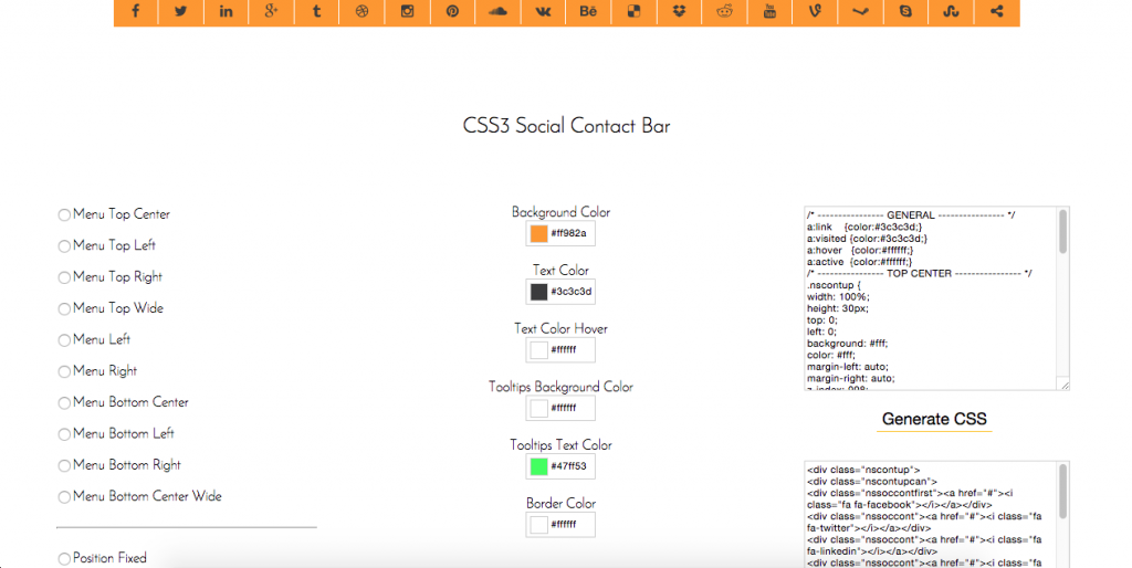 free-social-menu-generator