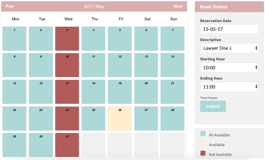 Booking Calendar Agenda NsThemes Booking Calendar Agenda NsThemes